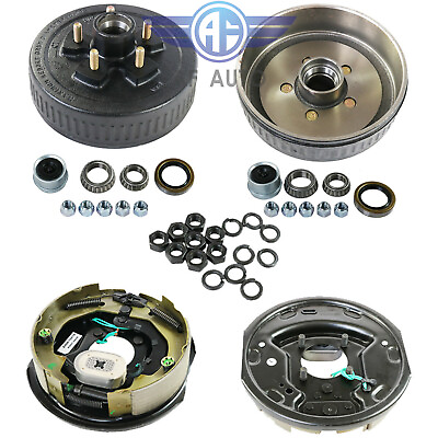 2 Trailer 5 on 5 Hub Drum 10quot;X2 1 4quot; Electric Brakes Kits Fits 3500 lbs Axle $215.99