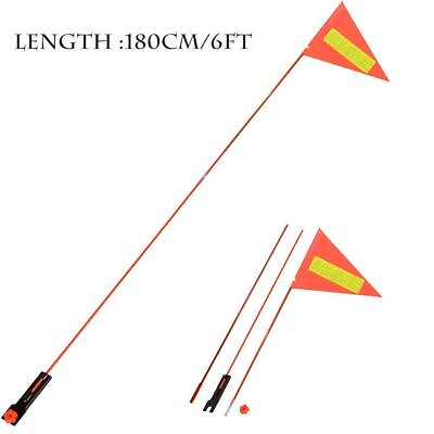 Bicycle Safety Flag Orange 72quot; Long Pole 3 parts Tricycle Bicycle Trailer Bike $13.39