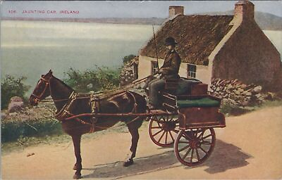 #ad Jaunting Car Ireland Vintage Unposted Postcard $4.95