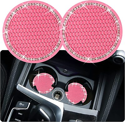 #ad #ad Bling Car Cup Coaster 2 PCS 2.75 Inch Accessories for Girls Pink Birthday Gift $16.99