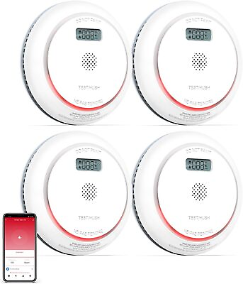#ad #ad SITERWELL LCD Smart Tuya WiFi Smoke Detector Carbon Monoxide Detector Comb New $175.99