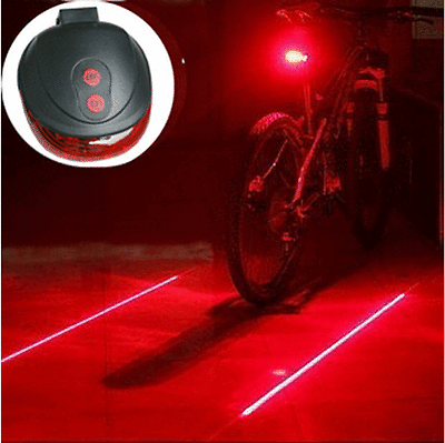 #ad 5 LED 2 Laser Bike Bicycle Light Rear Tail Flashing Safety Warning Lamp Night $6.99