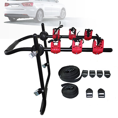 Bike Rack For Car Trunk Mount 3 Bicycle Carrier Sedan Hatchback SUV Minivan $30.47