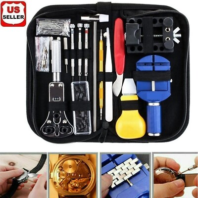 #ad #ad 147 pcs Watch Repair Kit Watchmaker Back Case Remover Opener Link Pin Spring Bar $14.94