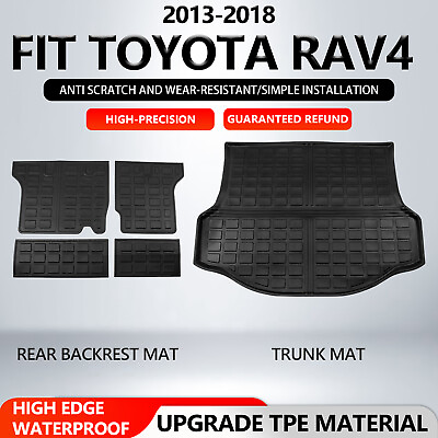#ad For 2013 2018 Toyota RAV4 Cargo Mats Backrest Mat Trunk Liners All Weather Mats $89.99