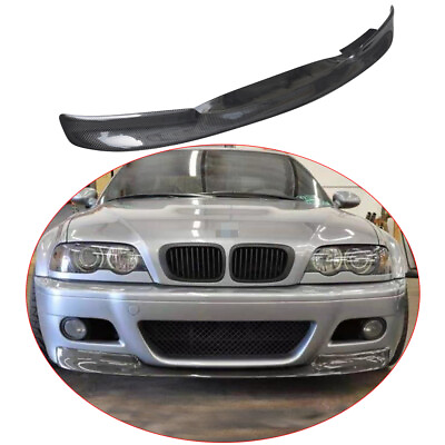 #ad For Bmw E46 M3 2001 2006 Csl Style Coupe Carbon Fibre Front Bumper Lip Splitter $313.50