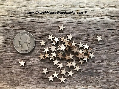 50 Tiny Laser Cut 5 16 inch Mini Wood Stars Wood Confetti DIY wood craft flag $8.99
