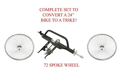 #ad NEW 24quot; CP BLK COMPLETE SET TO CONVERT A 24quot; BIKE TO A TRIKE ALMOST GONE $399.99