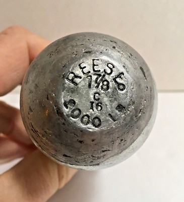 Vintage 1980#x27;s Reese Hitch Ball 1 7 8quot; diameter 2000 lb Capacity 2quot; Shank $2.99
