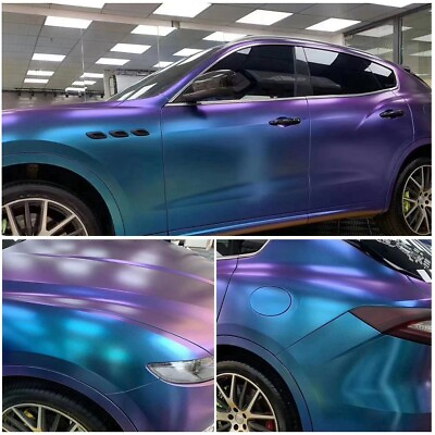 #ad Matte Chameleon Blue Purple Car SUV DIY Body Vinyl Wrap Sticker Decal Sheet Film $10.22