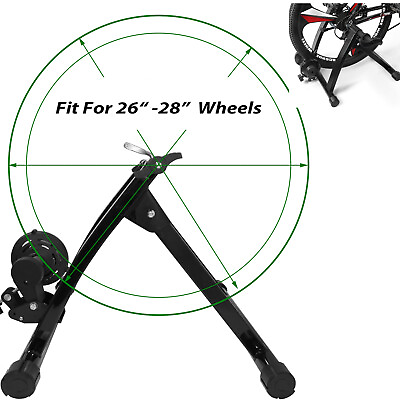 #ad Portable Indoor Bike Trainer Stand Fit 26quot; 28quot; Wheel Black Exercise Bicycle Magn $73.19