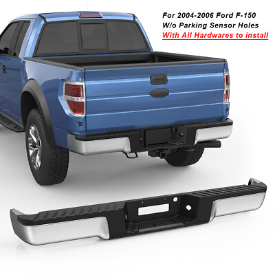 #ad Chrome Rear Step Bumper Assembly For 2004 2005 2006 Ford F 150 W o Sensor Holes $171.80
