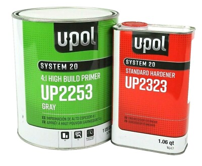 #ad U POL 2253 amp; 2323 2K 4:1 Gray High Build Urethane Medium Primer Kit Gallon $110.00