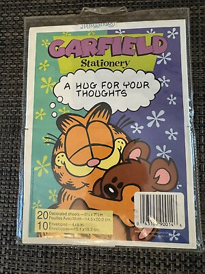 #ad Vintage Garfield The Cat Stationary Unused 20 Sheets 10 Envelopes 6” x 8” $14.99