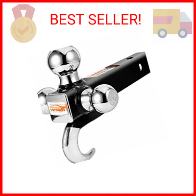 #ad Towever 84180 Trailer Hitch Tri Ball Mount with Hook 3 Ball Hitch Fit for Towin $48.93