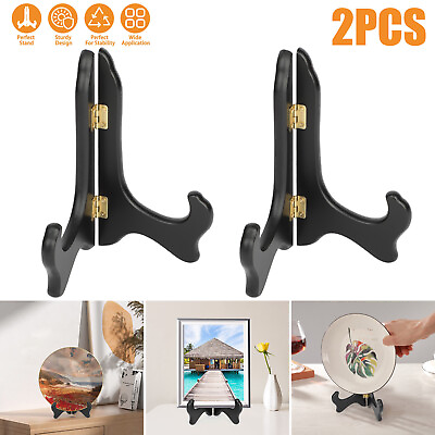 High Quality Wooden Plate Easel Display Holder Folding Picture Frame Dish Stand $8.98