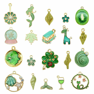 #ad #ad 20pcs Mixed Assorted Enamel Flower Animal Series Pendant Charms DIY Accessories $3.75