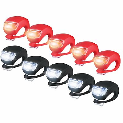 #ad 5x Silicone Bike Bicycle LED Front Headlight amp; Rear Taillight Flashlight Set $7.99