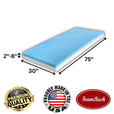 #ad FoamRush Bunk 30quot; x 75quot; Cooling Gel Memory Foam RV Mattress Medium Firm USA $241.97