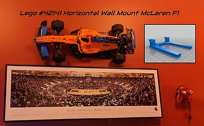 3D Printed Custom Horizontal Wall Mount for Lego MCLaren F1 #42141 $7.49