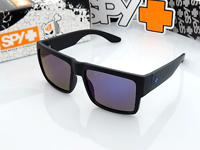 #ad Polarized SpyOptic Cyrus Sunglasses Matte Black Blue Mirror Lens Blue Logo NEW $42.00