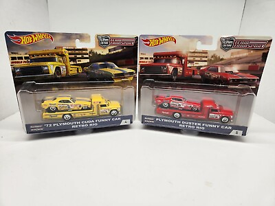 #ad Hot Wheels Team Transport Snake amp; Mongoose Plymouth Funny Cars Haulers. Set. $65.00