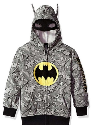 #ad #ad Batman Kids DC Comics Full Zip Licensed Costume Hoodie with Ma$k Sz 5 6 NWT $42 $9.99