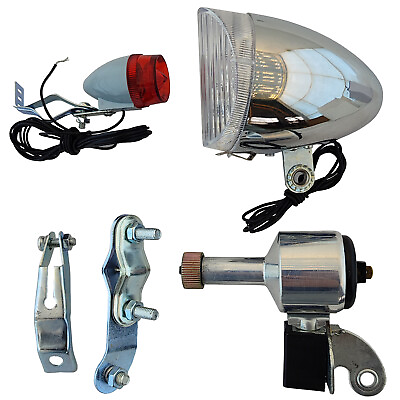 #ad #ad Friction Generator Bike Headlight Tail Light Kit 6V 3W Dynamo Bike Lights $19.99