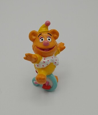 #ad Vintage Muppet Babies Fozzie Bike PVC Figure 1988 Applause Cake Topper Circus $12.80