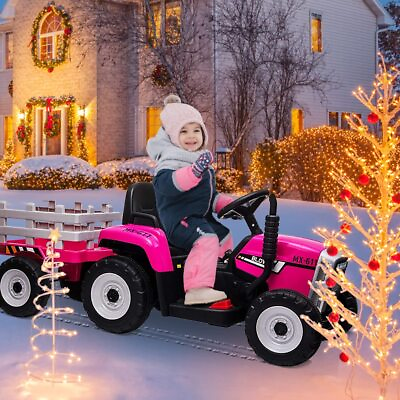 #ad 12V 35W Ride on Car for Kids Tractor Trailer ToysRemote ControlMP3 Player Rose $156.00
