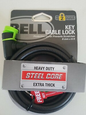 #ad Bell Key Cable Lock for bicycle Protective Cover Prevents Scratches 8mmX6ft $8.99