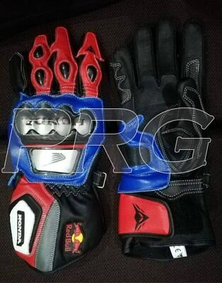 #ad Honda Bike Gloves Honda Motorcycle Motorbike Racing Leather Gloves Race Gants $70.00