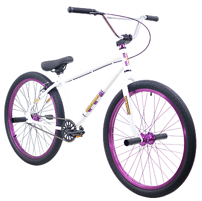 #ad R4 Pro 26quot; Complete White or Chrome W Purple Wheels BMX Bicycle Adult Youth $399.99