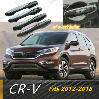 Fit For Honda CR V 2012 2016 Side Door Handle Cover Carbon Fiber Smart Holes $18.99