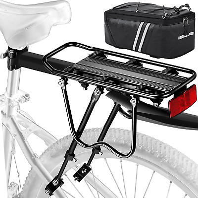 #ad Rear Bike RackBike Cargo Rack W Fender amp; Large Size Reflective Quick Release M $70.56