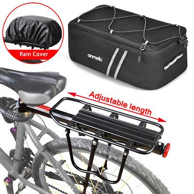 #ad Rear Bike Rack Cargo Rack Alloy Luggage Carrier Bicycle 110 Lbs Capacity Holder $23.99