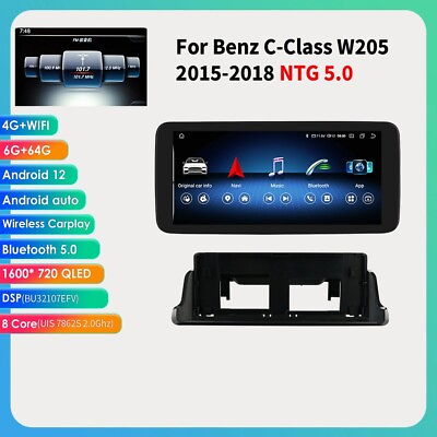 #ad 664GB Apple Carplay Android Auto car Device For Mercedes Benz C Class W205 DSP $279.99