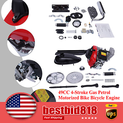 #ad Gas Petrol Motorized Bike Bicycle Engine Motor Kit for Scooter 49CC 4 Stroke $163.41
