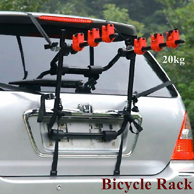 #ad #ad 3 Bicycle Bike Rack Car Trunk Mount Carrier Hatchback Roof Rack Minivan SUV New $55.10