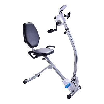 Stamina Upright Seated Indoor Cardio Exercise Bike w Upper Body Exerciser Gray $124.46