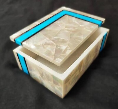 #ad Marble Jewelry Box Mother of Pearl Random Work Stationary Box for Study Table $166.50