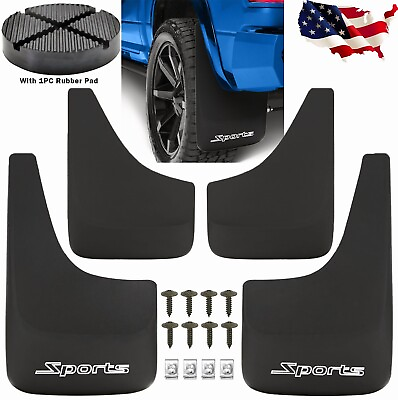 #ad New Sports For Toyota Tacoma Rally Splash Guards Mud Flaps With Rubber Jack Pad $45.99