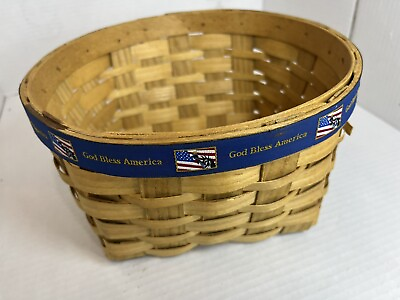 #ad Peterboro Basket Co God Bless America Basket Made In USA 10” $15.00