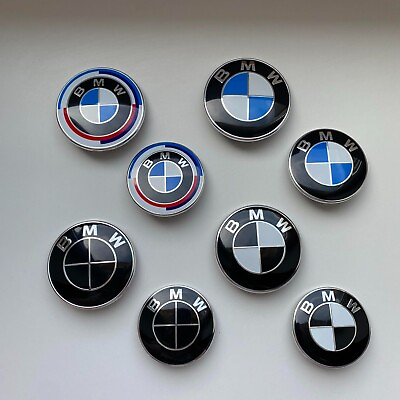 #ad #ad Emblem 82 74mm 78mm Blau Heckklappe schwarz Motorhaube Für BMW 50 Jahre BMW EUR 12.98