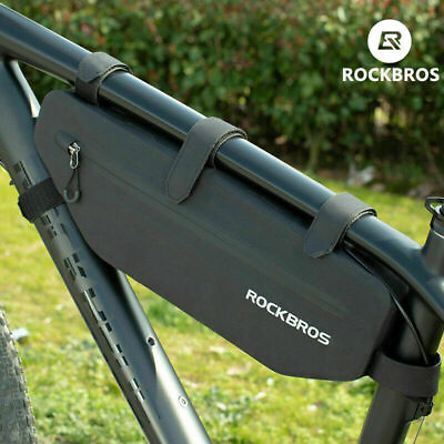 #ad New RockBros Waterproof Bicycle Triangle Bag Large Capacity 3L Riding Black Bag $19.99