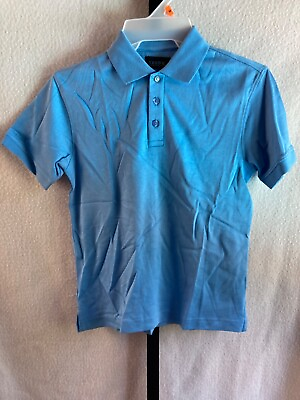 #ad IZOD Pima Cool Boys Golf Shirt Youth M 8 9 Blue NEW $14.95