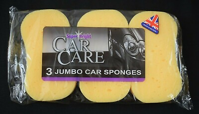 #ad #ad 3 x Valeting amp; Detailing British Made Jumbo Car Van Bike Caravan Boat Sponges GBP 5.99