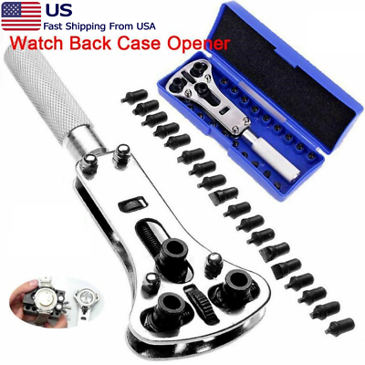 #ad #ad Watch Band Back Case Opener Fixer Repair Tool Kit Battery Screw Cover Remover $5.99