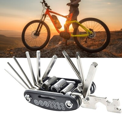 #ad 16 in 1 Multi Function Bicycle Tyre Repair Kit Portable Bike Tool Set $8.99