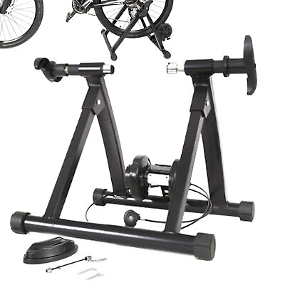 #ad Magnetic Bike Trainer Stand Premium Steel Bicycle Indoor Exercise Fitness Black $87.18